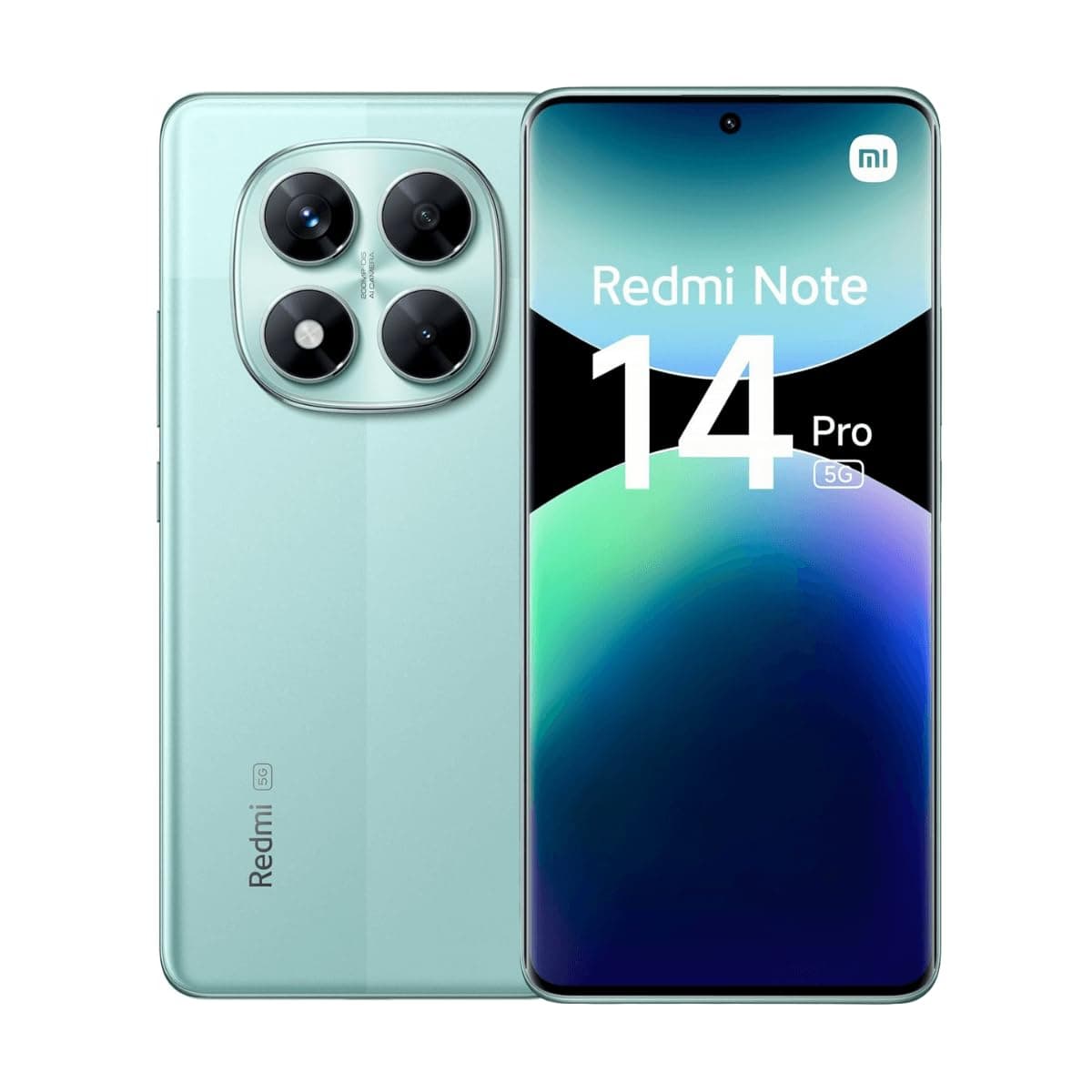 XIAOMI Redmi Note 14 Pro 5G - Smartphone de 8+256GB, Pantalla de 6.67" AMOLED FHD+ 120Hz, MediaTek Dimensity 7300-Ultra, cámara de 200MP, 5110 mAh, Cargador no Incluido, Verde (Versión ES)
