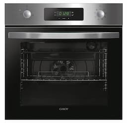 Candy FIDCP X625 L, Horno Multifunción, 70L, Bandeja y Rejilla, Limpieza Aquactiva, Convección + Ventilador radial, 8 Funciones, Display Timer Touch, Mandos Push&Pull, Puerta 2 Cristales, Inox y Negro