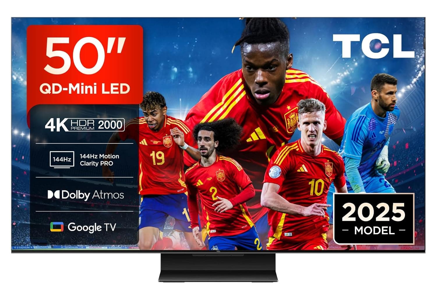 TCL 50Q7C 50" QD-Mini LED, 4K HDR Premium 2600, Smart TV with Google TV (Dolby Vision IQ & Atmos, CrystGlow HVA Panel, Motion Clarity Pro 144Hz, Game Master) [Energy Class F]
