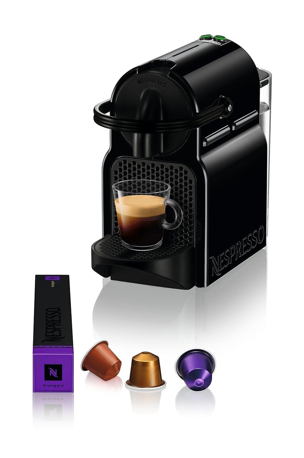 Nespresso De'Longhi Inissia EN80.B - Cafetera monodosis de cápsulas Nespresso, 19 bares, apagado automático, color negro