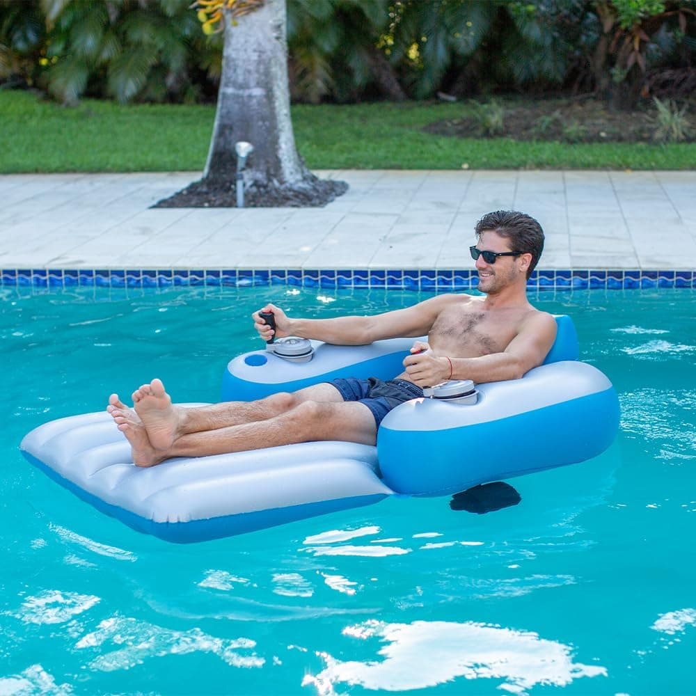 Tumbona motorizada para piscina, flotador motorizado, hélice eléctrica giratoria de 360 grados para piscinas, lagos y fiestas